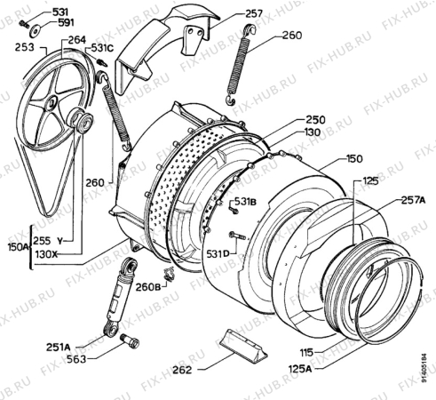 Взрыв-схема стиральной машины Zoppas PLC64E - Схема узла Functional parts 267